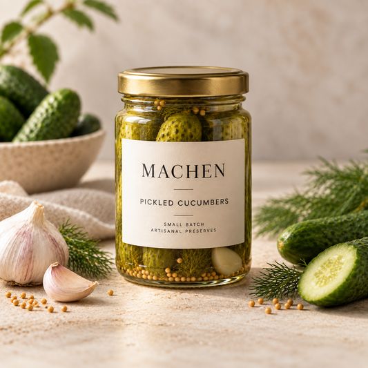 MACHEN Pickled Cucumbers jar with garlic and dill